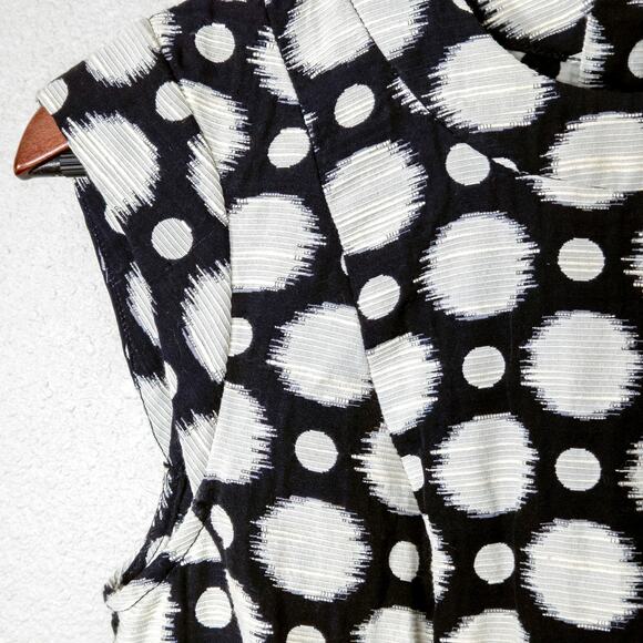 Tori Richard Graphic Print Dress Black White Size 4 Resort Vacation - Picture 5 of 9